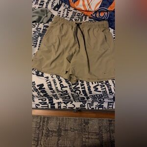Nike Tan Athletic Shorts with Elastic Waistband